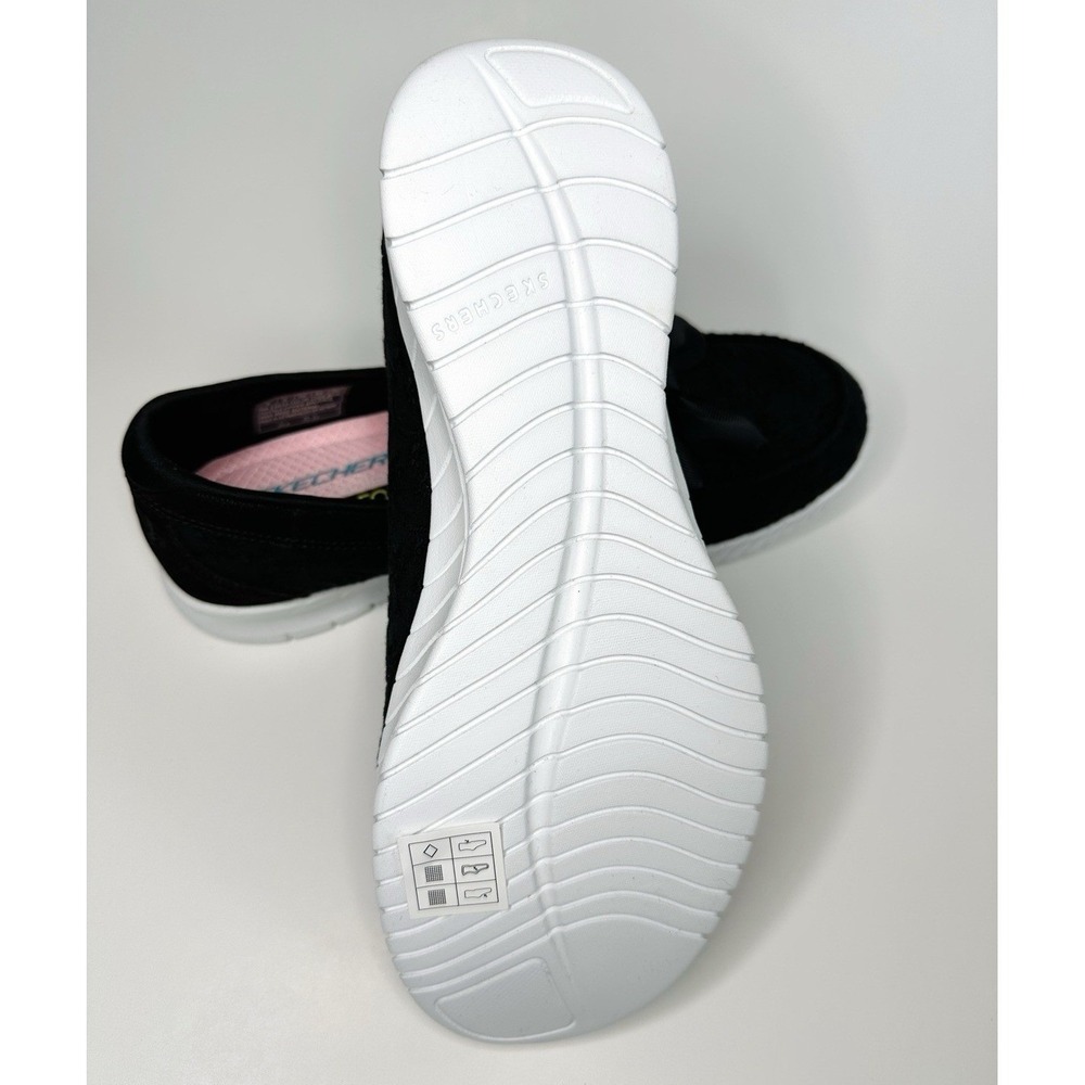 NEW Skechers Wave-Lite Slip On Comfort Sneaker 23633 Black Lace Bow Women's 9 - Picture 7 of 11